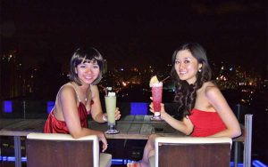 Night drink in sky bar